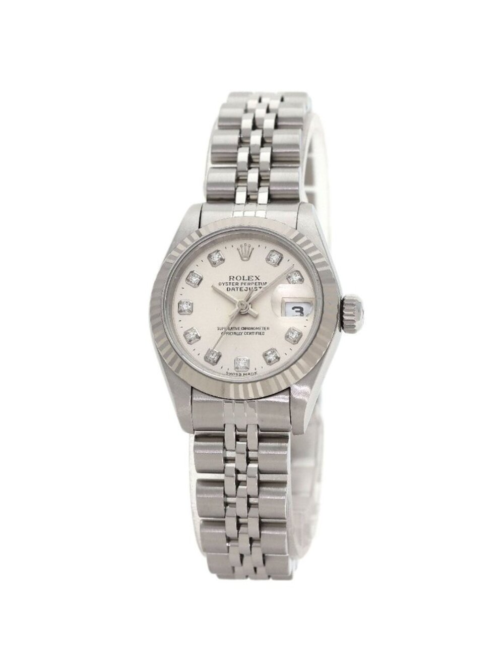 Rolex Datejust Diamond Watch SS 18k White Gold